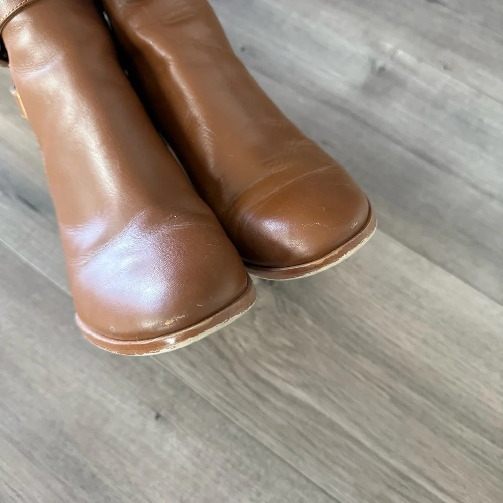 Michael Kors Cognac Leather Classic Heel Booties - Picture 3 of 9